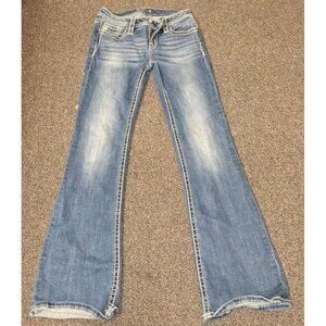Miss Me Girls Bootcut Jeans Size 12 Tribal Feather Sequin Embellished K3770B2